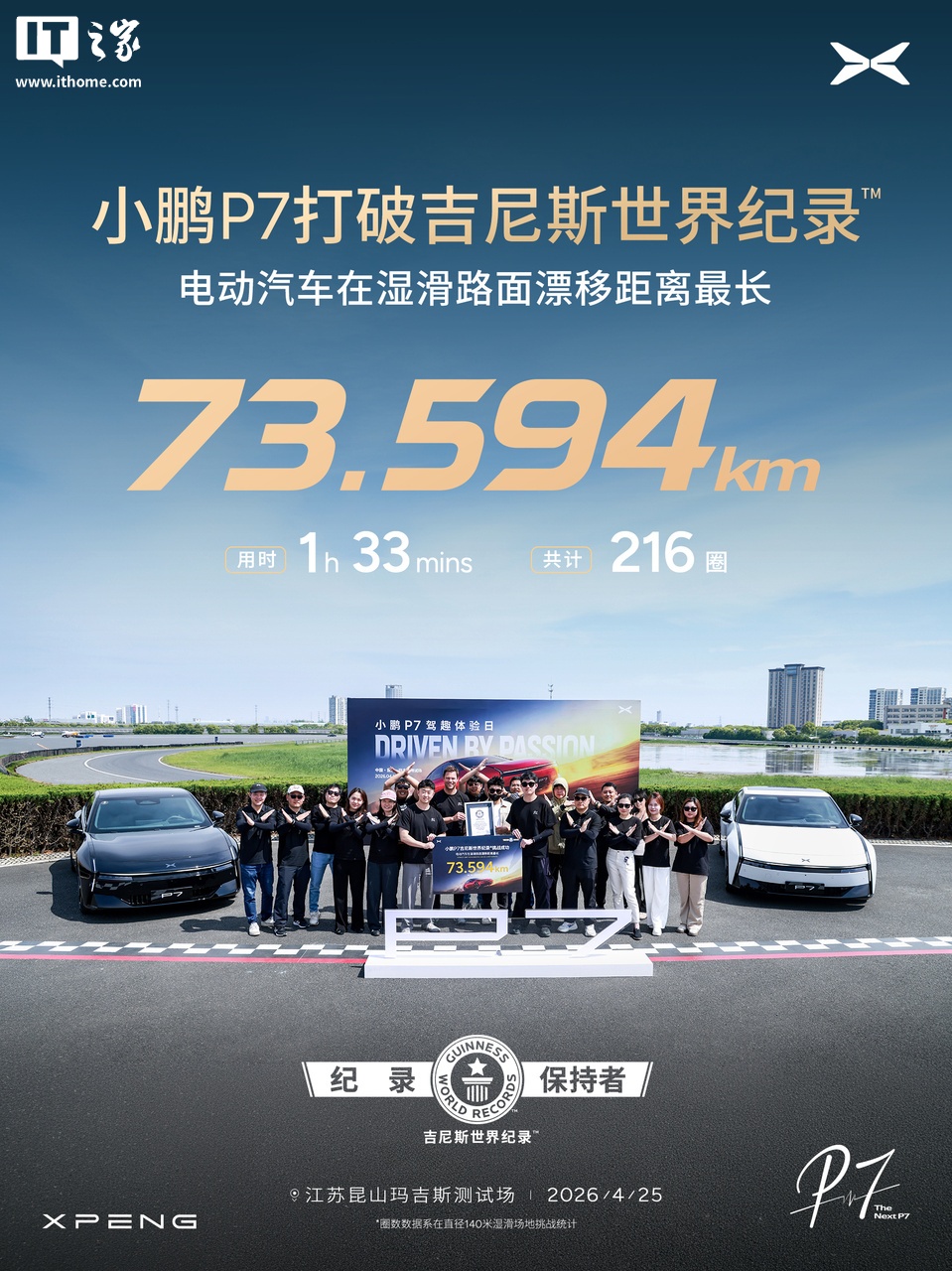 Online Casino：73.594 km：小鹏 P7 打破电动汽车在湿滑路面漂移距离最长吉尼斯世界纪录